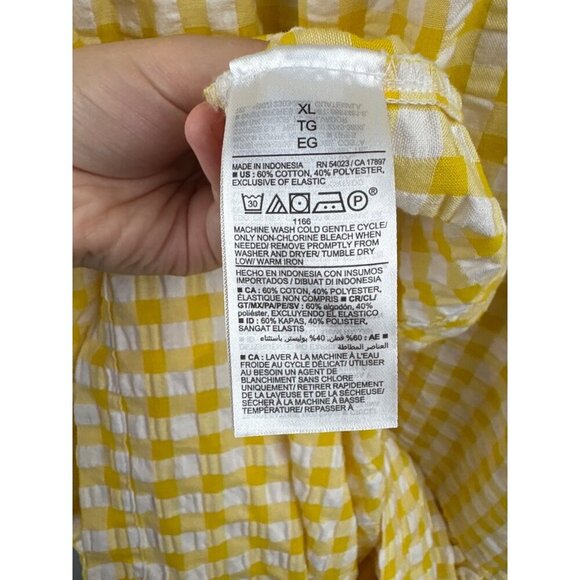 Old Navy Womens Yellow Gingham Maxi Dress XL - Picture 7 of 7